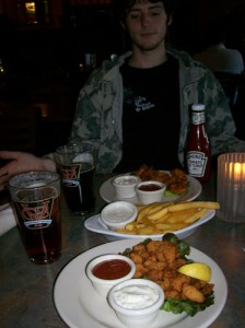 Plates of food at the Golden Valley Brew Pub