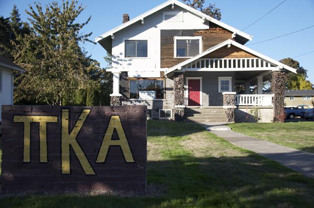 The Pi Kappa Alpha Fraternity house may look normal from the outside, but the interior is completely torn apart as part of house renovations, which began Oct. 10. Fraternity members have not lived in the house for two years  because the school and the McMinnville fire marshal said it was unsafe for live-in residents. 	Joel Ray/Freelancer 