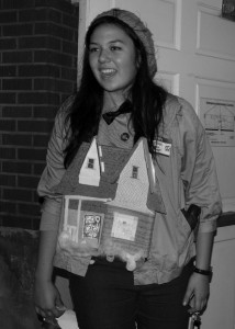 Freshman Sabrina Rahiri is the Pioneer hall president and one of the Linfield students who helped coordinate the trick-or-treating event on Halloween. Chrissy Shane/Features editor
