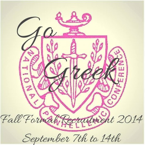 The 2014 Fall Formal Recruitment logo for Linfield College.