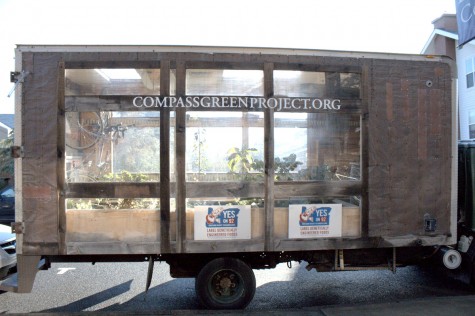 The Compass Green Project drives this vehicle across the country in order to spread awareness about sustainability. The vehicle not only runs off of vegetable oil but the back of the vehicle is a green house that houses plant life.