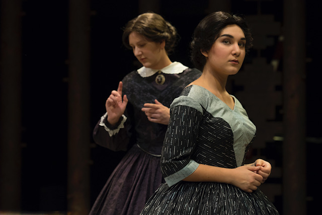 Lady Annabella Byron (played by Raisa Mlynski) tries to impress upon her impetuous daughter Ada (played by MeloryMirashrafi) the need to find a suitable husband. Photo courtesy Tim Sofranko.