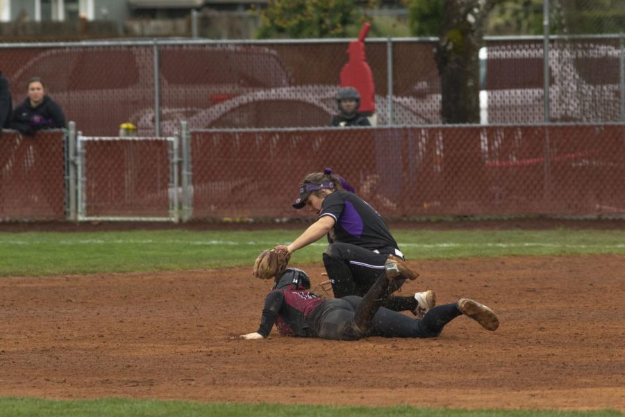 Smotherman gets Whitworth’s player out at second base after the ball was popped to third.