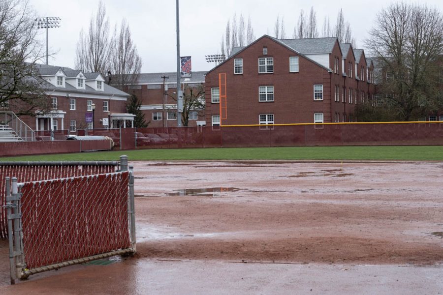 Softball field is abandoned as spring sports are suspended due to the spread of the Coronavirus.