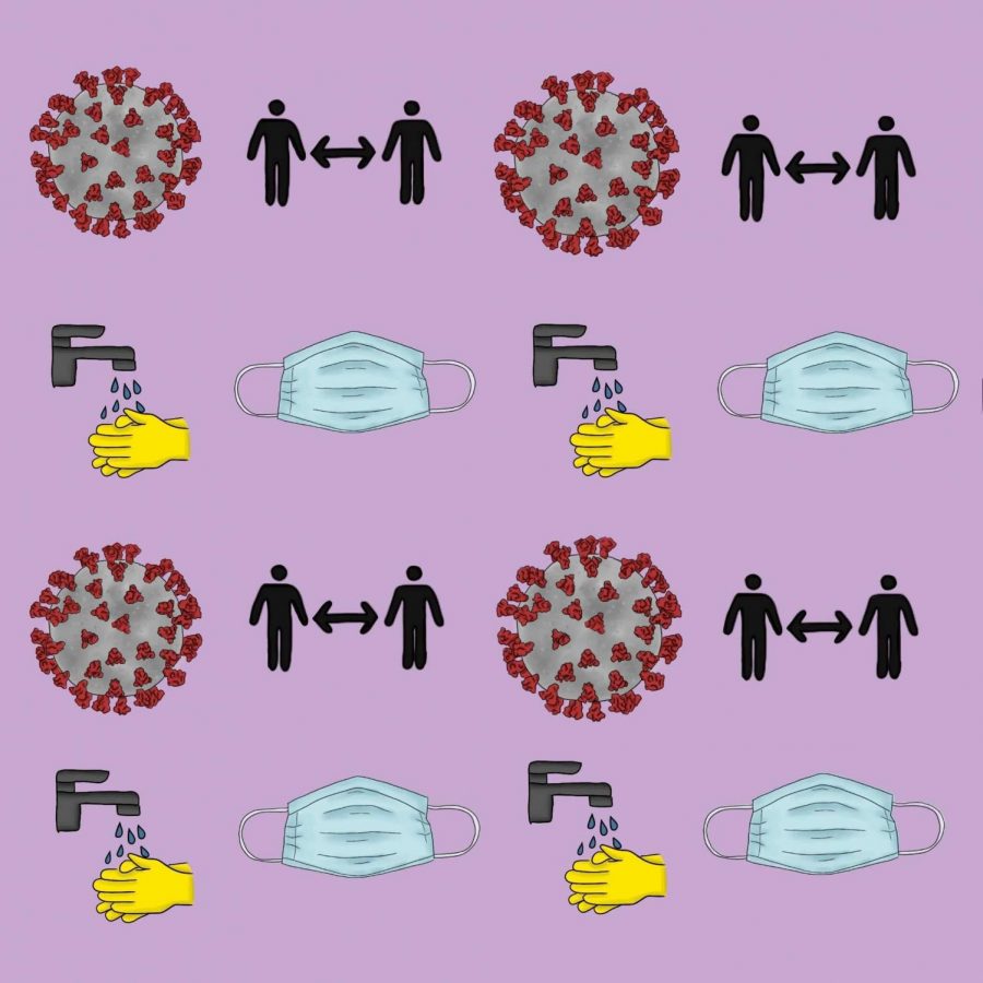 Students+are+reminded+to+wear+masks%2C+social+distance%2C+and+wash+their+hands+in+the+last+week+of+classes