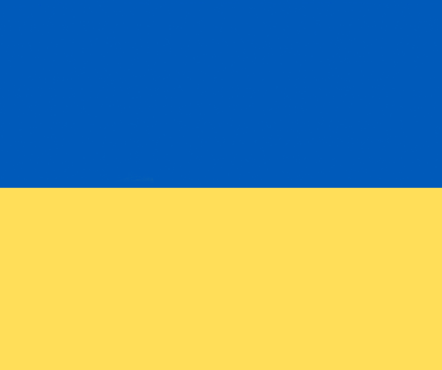 The Ukrainian flag.