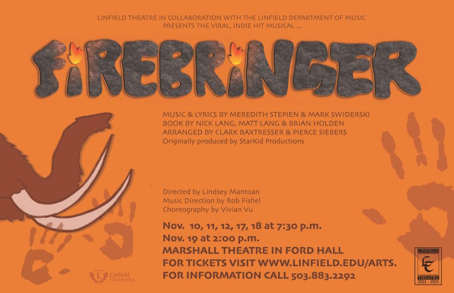 Firebringer poster provided by Linfield Theatre.