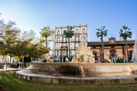 Híspalis Fountain, located in Seville Spain.