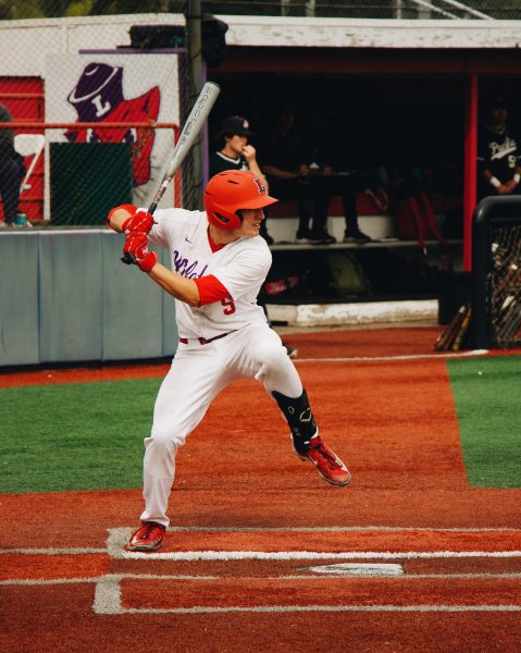 Jake Hoskins batting during his 2024 baseball season. Photo courtesy of Meg Swenson. 