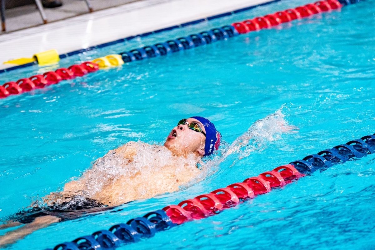 Andrew Lee during a swim tournament. Photo courtesy of Andrew Lee.